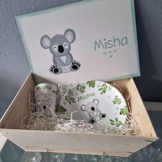 Set Servies in kratje met of zonder deksel