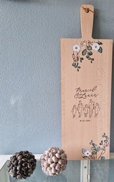 Borrelplank met afbeelding Huwelijkskaart